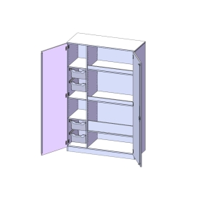 Sportschrank, 5 Ordnerhöhen - B/H/T: 120x190x60 cm