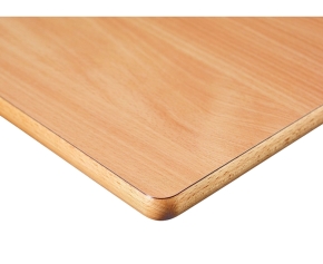 6-Eck-Tisch Ø 120 cm, Formica-Tischplatte mit gerader Zarge