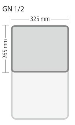 Gastronorm "Serie 70" - Größe 1/2 GN (= 325×265 mm), Deckel mit unterseitiger Silikondichtung