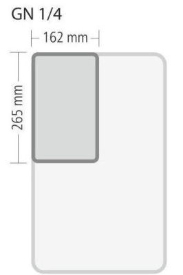 Gastronorm "Serie 70" - Größe 1/4 GN (= 265×162 mm), Deckel mit unterseitiger Silikondichtung