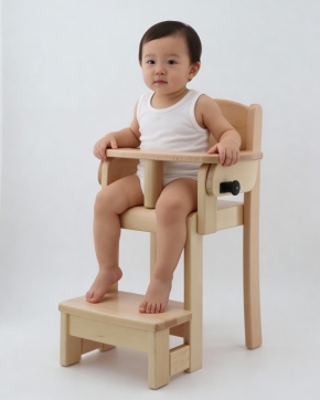 Krippenstuhl mit integrierter Fußbank für Tischhöhe 58 / 59 cm