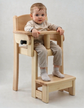 Krippenstuhl mit integrierter Fußbank für Tischhöhe 58 / 59 cm