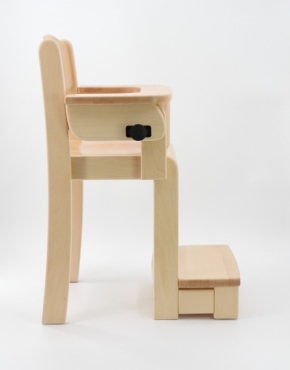 Krippenstuhl mit integrierter Fußbank für Tischhöhe 58 / 59 cm, simulierte Sitzhöhe 26 cm, Filzgleiter, inklusive Aufsteckbügel