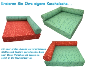 Kuschelecke Quadrat, 160 x 160 x 25 cm, Bezug aus Baumwollmischgewebe