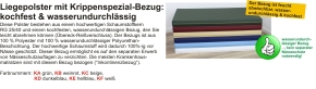 Bodenliegepolster mit "Krippenspezialbezug" aus wasserundurchlässigem Polyurethan 100 x 50 x 8 cm