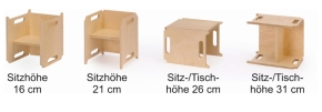 Multifunktions-Stuhl B/H/T: 31 x 35 x 26 cm
