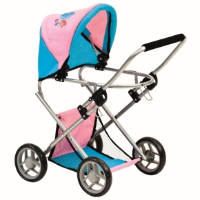 Puppenwagen DIANA mit Schmetterlingen, Maße 36×63×62 cm