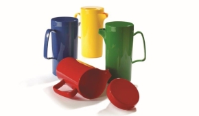 Kunststoffgeschirr "Kinderzeug" - (12) Kanne mit Deckel TRANSPARENT, 0,60 Liter, Ø 80 x H 180 mm