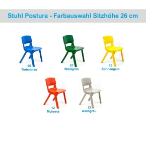POSTURA+ Kunststoffstuhl - Sitzhöhe 26 cm, WALDGRÜN