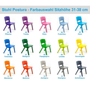 POSTURA+ Kunststoffstuhl - Sitzhöhe 35 cm, SCHIEFERGRAU