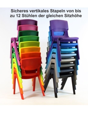 POSTURA+ Kunststoffstuhl - Sitzhöhe 43 cm, MANDARINE