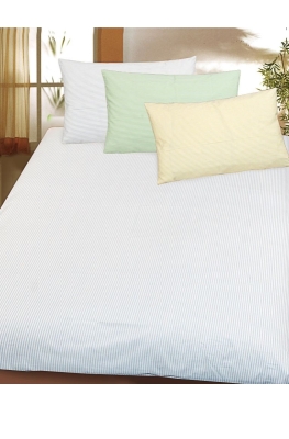 Bettwäsche "Streifen grün", Baumwolle, Deckenbezug 100x150 cm, Hotelverschluss
