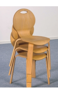 Stapelstuhl PEARL, Sitzschale Vanille, Sitzhöhe 31 cm