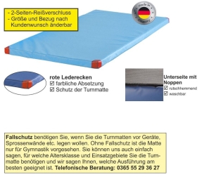 Turnmatte, RG 25, bietet KEINEN Fallschutz, 100x200x6 cm