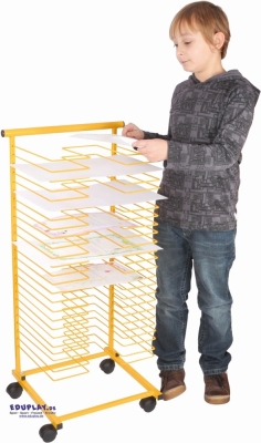 Papiertrockenständer, gelb, 42,5 x 41 x 98 cm, 25 Blätter A3 oder 50 Blätter A4