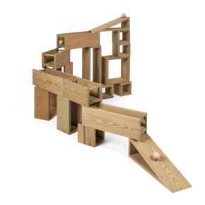 Bausteine Outdoor aus Holz, 24-teilig, inkl. Verstautasche