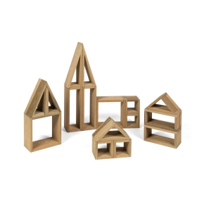 Bausteine Outdoor aus Holz, 24-teilig, inkl. Verstautasche