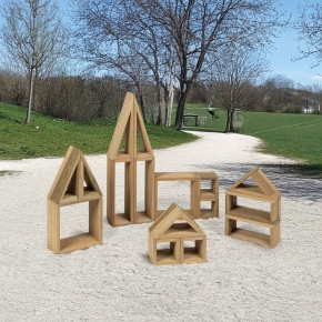 Bausteine Outdoor aus Holz, 24-teilig, inkl. Verstautasche