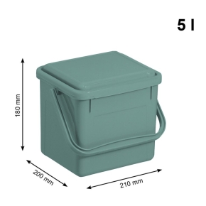 Bioeimer, 5 Liter, L/B/H 21 x 20 x 18 cm, Mistletoe Grün