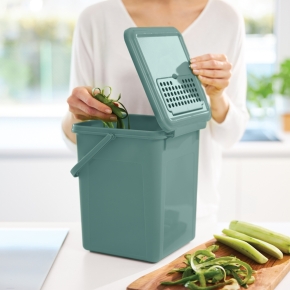 Bioeimer mit Aktivkohlefilter, 8 Liter, L/B/H 23 x 22,5 x 27,5 cm, Mistletoe Grün
