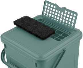 Bioeimer mit Aktivkohlefilter, 8 Liter, L/B/H 23 x 22,5 x 27,5 cm, Mistletoe Grün