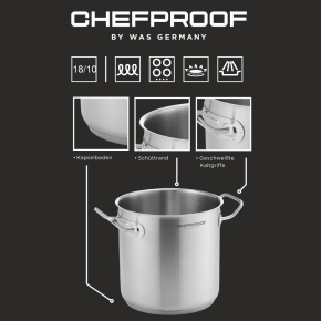 CHEFPROOF Deckel aus Edelstahl 18/10