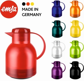 Isolierkanne 1,00 Liter, rot, Glaseinsatz, Polypropylen, Knopfdruck-Öffnung