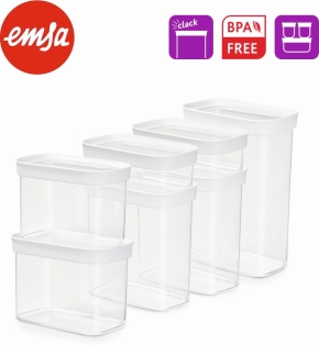 EMSA Optima Trockenvorratsdosen Set, 7-teilig, transparent