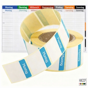HACCP Etiketten für Rückstellproben, 500 Etiketten, 30 x 24 mm, Donnerstag, braun