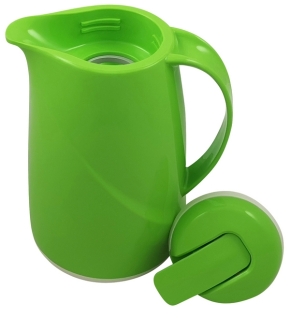 Helios Isolierkanne Wave Push, mit Drucktastenverschluss, 1 Liter, Dunkelrot