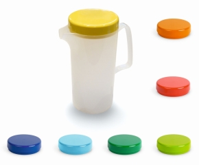 Kanne aus Polypropylen, mit grünem Deckel 0,60 Liter, Ø 80 x H 180 mm