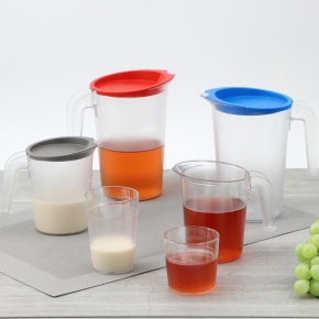 Kanne transparent mit Deckel, 1 Liter