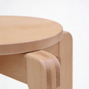 stapelbarer Rundhocker, Buche massiv