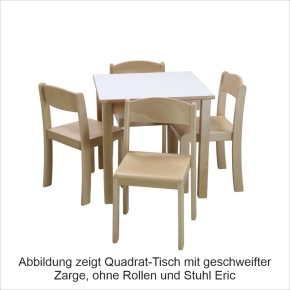 Quadrat-Tisch 60×60 cm, Tischplatte HPL WEISS