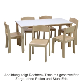Rechteck-Tisch 120x60 cm, Tischplatte HPL WEISS