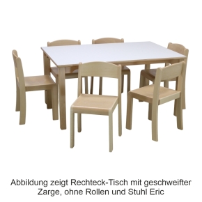 Rechteck-Tisch 120x80 cm, Tischplatte HPL WEISS