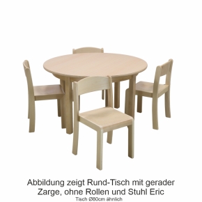 Rund-Tisch Ø 80 cm, Tischplatte aus HPL Buche natur (Tischhöhe 42 - 76 cm) Rund-Tisch Ø 80 cm, Tischplatte aus HPL Buche natur (Tischhöhe 42 - 76 cm)