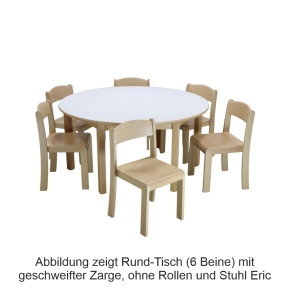 Rund-Tisch Ø 120 cm, Tischplatte HPL WEISS