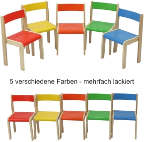 Stuhl Tim mit farbiger Rückenlehne und Sitzfläche
