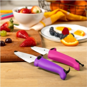 kinderkitchen® Messer Hund, 2er-Set, Fuchsia/Violett
