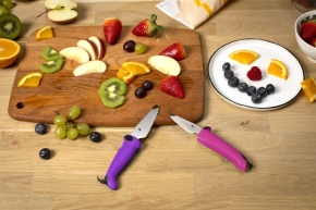 kinderkitchen® Messer Hund, 2er-Set, Fuchsia/Violett