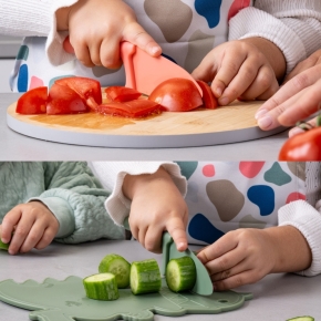 Kinderkochmesser mit Klingenschutz, 2-teilig, verschiedene Motive