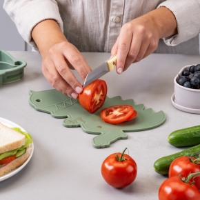 Kinderschneidebrett Dino, 23 x 23 x 0,5 cm