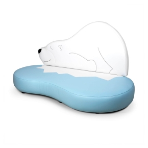 Kindersofa Eisbär - niedriges Polar-Sofa für Krippe & Kita