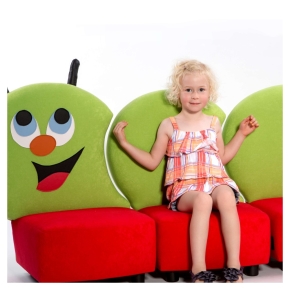 Kindersofa Räupchen - modulares 3-teiliges Raupen-Sofa für Krippe & Kita