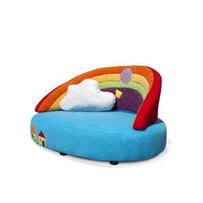 Kindersofa Regenbogen - niedriges Kuschelsofa für Krippe & Kita