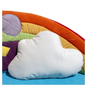 Kindersofa Regenbogen - niedriges Kuschelsofa für Krippe & Kita