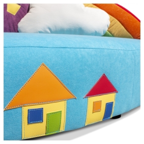 Kindersofa Regenbogen - niedriges Kuschelsofa für Krippe & Kita