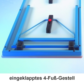 Klapptisch mit Melaminplatte, T-Fuß- oder 4-Fuß-Gestell, Tischhöhe 72 cm