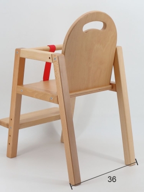 Krippenhochstuhl Henry mit FIlz- oder Kunststoffgleiter, für Tischhöhe 58 oder 59 cm, inkl. Sicherheitsgurt